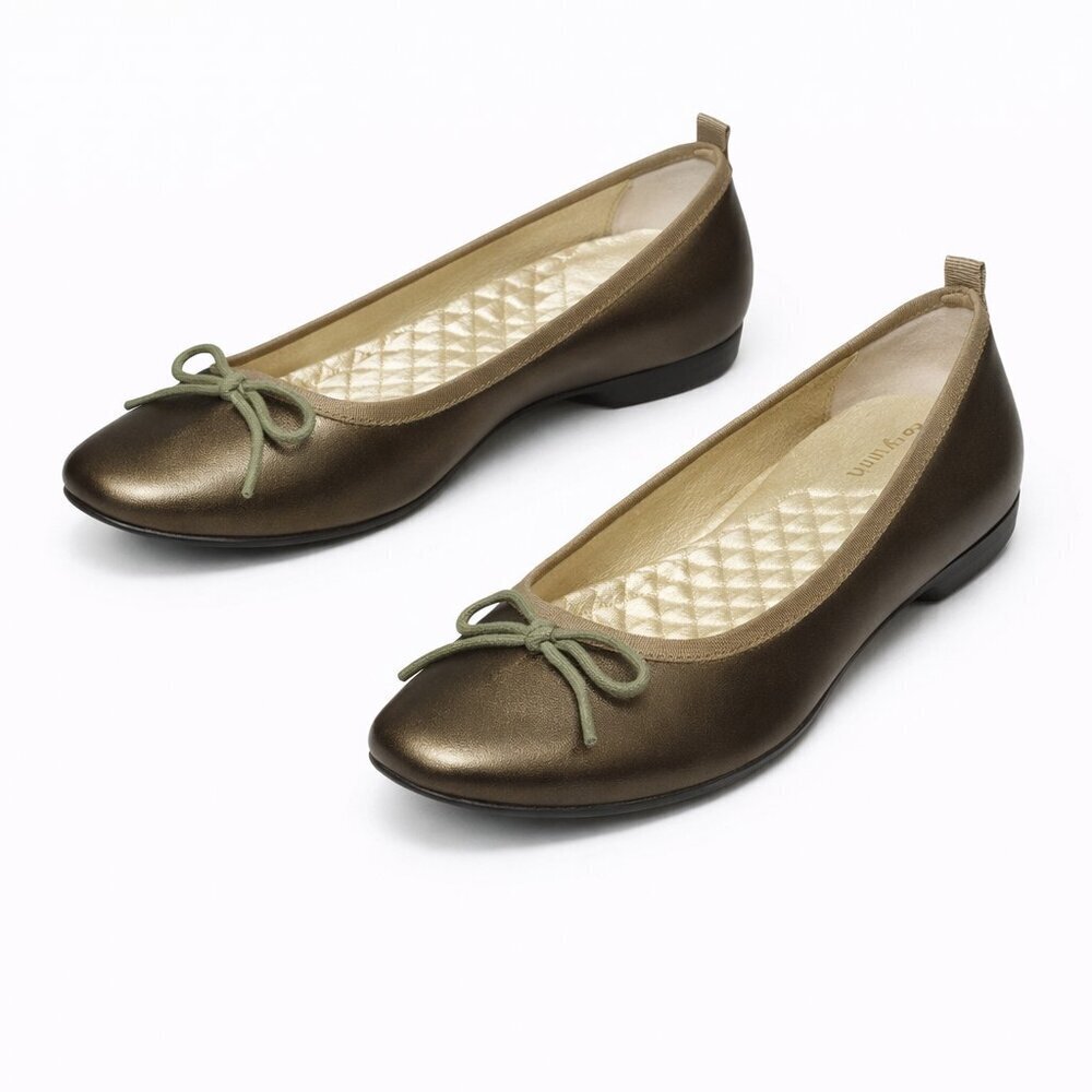 Easy Spirit Blondie Bronze Leather Flats Shoes 5.5